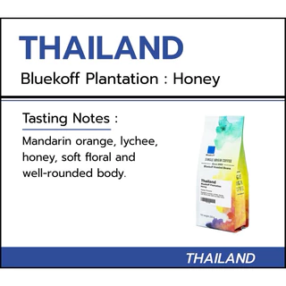 Bluekoff Plantation: Honey เมล็ดกาแฟ ไทย อราบิก้า 100% Arabica 100% (1 ถุง บรรจุ 250 กรัม) คั่วกลางค่อนกลางเข้ม A4.5