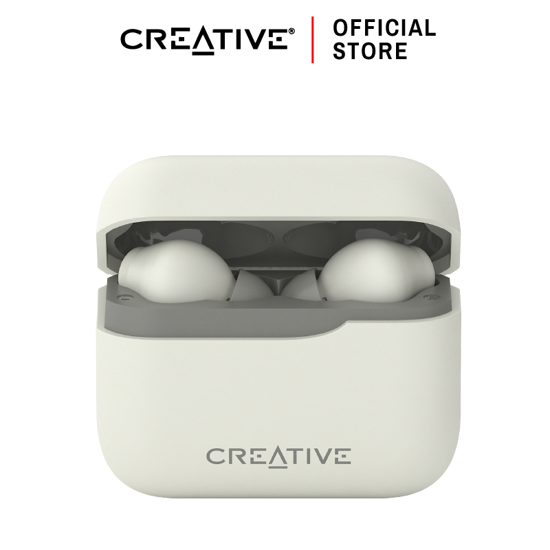CREATIVE หูฟัง Zen Air Plus (สีครีม) หูฟังอินเอียร์แบบ True Wireless น้ำหนักเบา พร้อมด้วย Bluetooth® LE Audio
