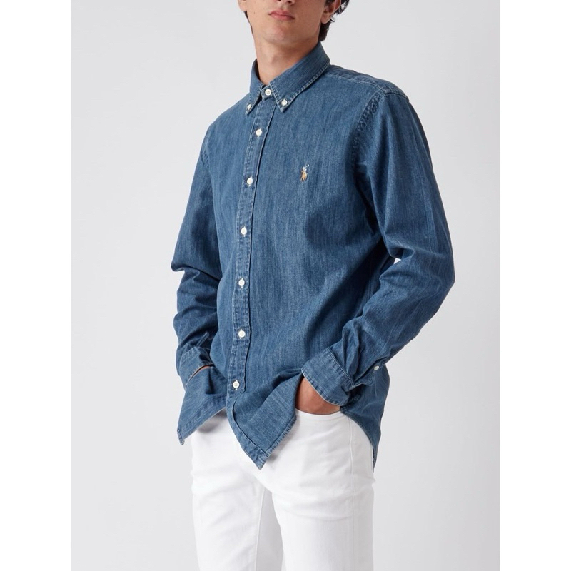 (CUSTOM FIT)RALPH LAUREN Men’s Denim&Chambray Shirt  Long Sleeve **สินค้าแท้100%**