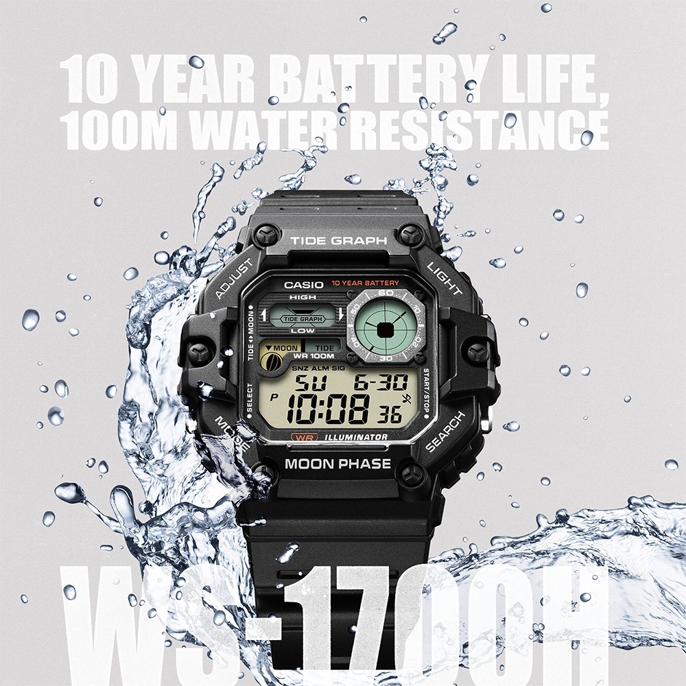 Casio Standard นาฬิกาข้อมือผู้ชาย รุ่น WS-1700,WS-1700H,WS-1700H-1A,WS-1700H-5A,WS-1700H-8A