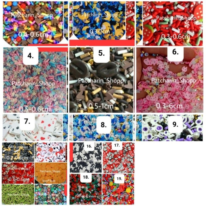 ฟีโม่แฟนซี ผลไม้ ไพ่ ฮาโลวีน ตกแต่งDIY ฟีโม่น้ำตาลปลอม ขนมหวาน ลูกปัด ใส่สไลม์ วาเลนไทน์ เงิน เหรียญ คริสต์มาส