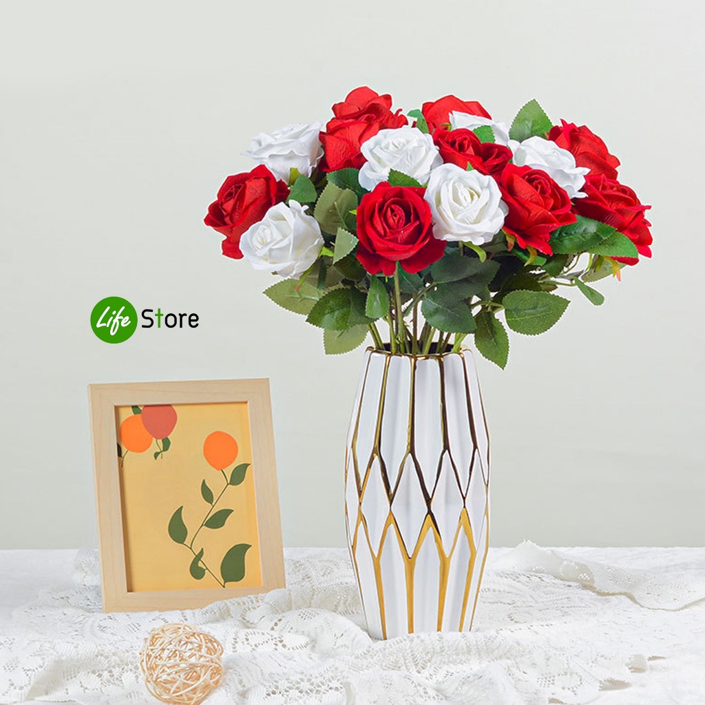 NEW ดอกกุหลาบแย้มขนาด7cm รุ่น Rose750 (พร้อมส่งในไทย ถึงเร็วทันใจ)