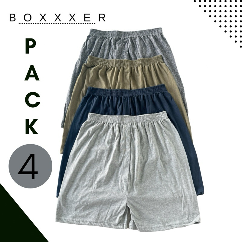 Boxerแพ็ค4ตัว คละสี บ๊อกเซอร์ผ้ายืด ใส่ได้ทั้งหญิงและชาย สินค้าพร้อมส่ง ส่งของทุกวัน