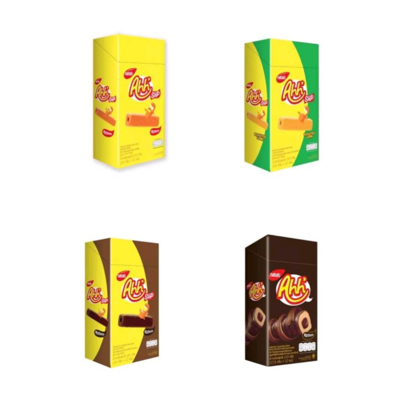 nabati Ahh ขนมข้างโพดอบกรอบ ปรุงรส กล่องใหญ่มี12ชิ้น มีให้เลือก4รสชาติ