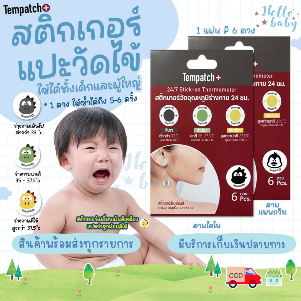 📮ส่งด่วนพิเศษไม่มีวันหยุด📮Tempatch+ สติ๊กเกอร์วัดอุณหภูมิร่างกาย