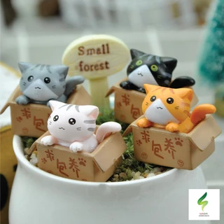โมเดลแมวจิ๋ว ตุ๊กตาแมวจิ๋ว สำหรับตกแต่งสวน บ้าน คอนโซลรถ อื่นๆ