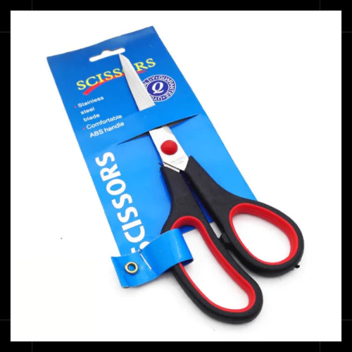 กรรไกรตัดกระดาษ อุปกรณ์สำนักงาน กรรไกรตัดผ้า Scissors ด้ามจับหุ้มด้วยยาง ใบมีดคม แข็งแรง