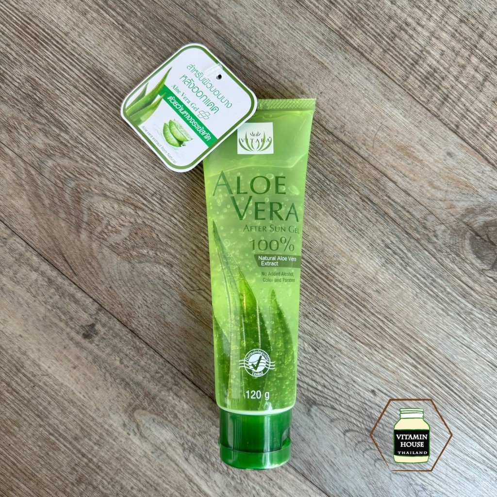 VITARA  ALOE VERA  AFTER SUN GEL เจลว่านหางจระเข้บริสุทธิ์เข้มข้น 100% (ปริมาณ 120 กรัม)