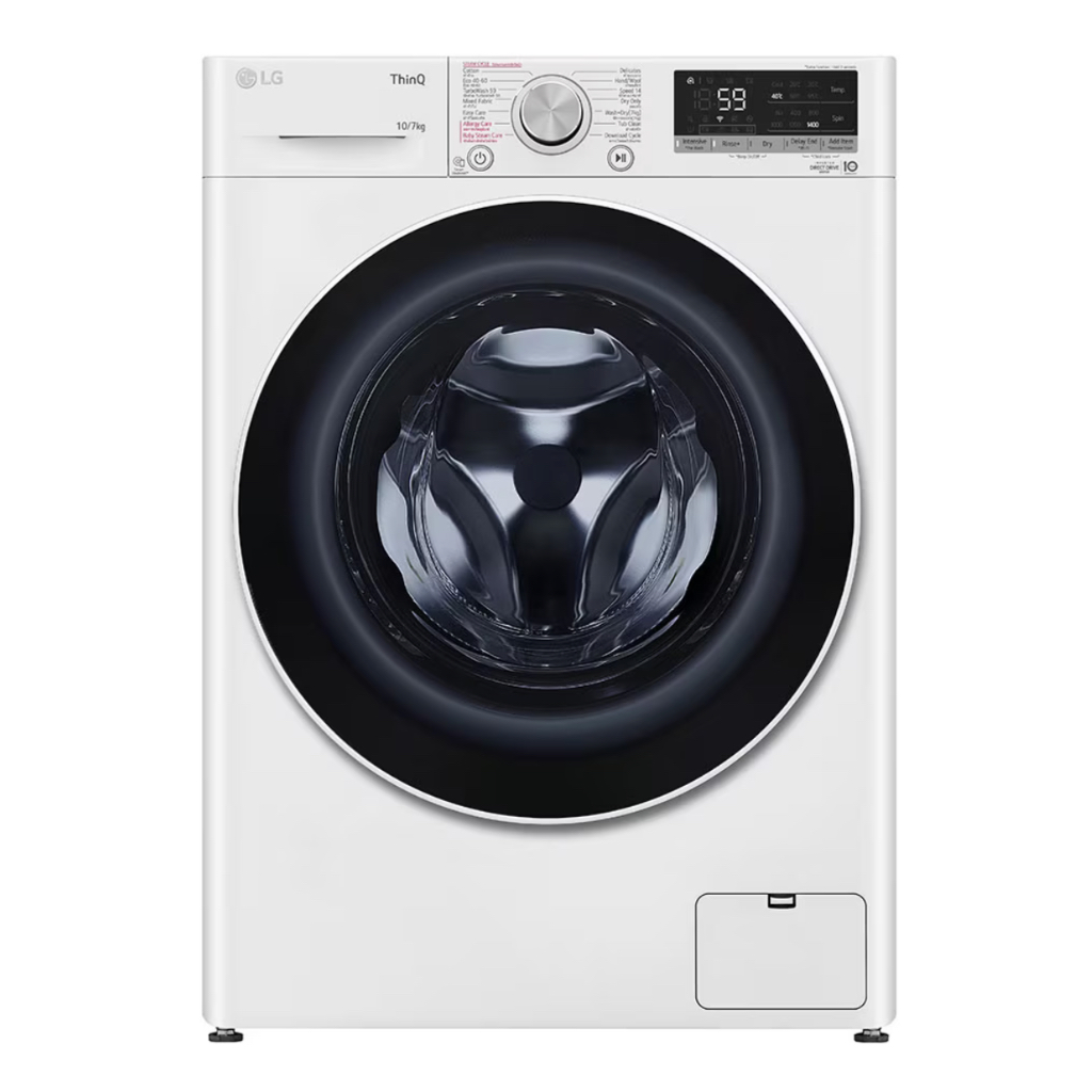 เครื่องซักอบผ้าฝาหน้า LG FV1410H4W 10/7 กก.  อินเวอร์เตอร์ สีขาว