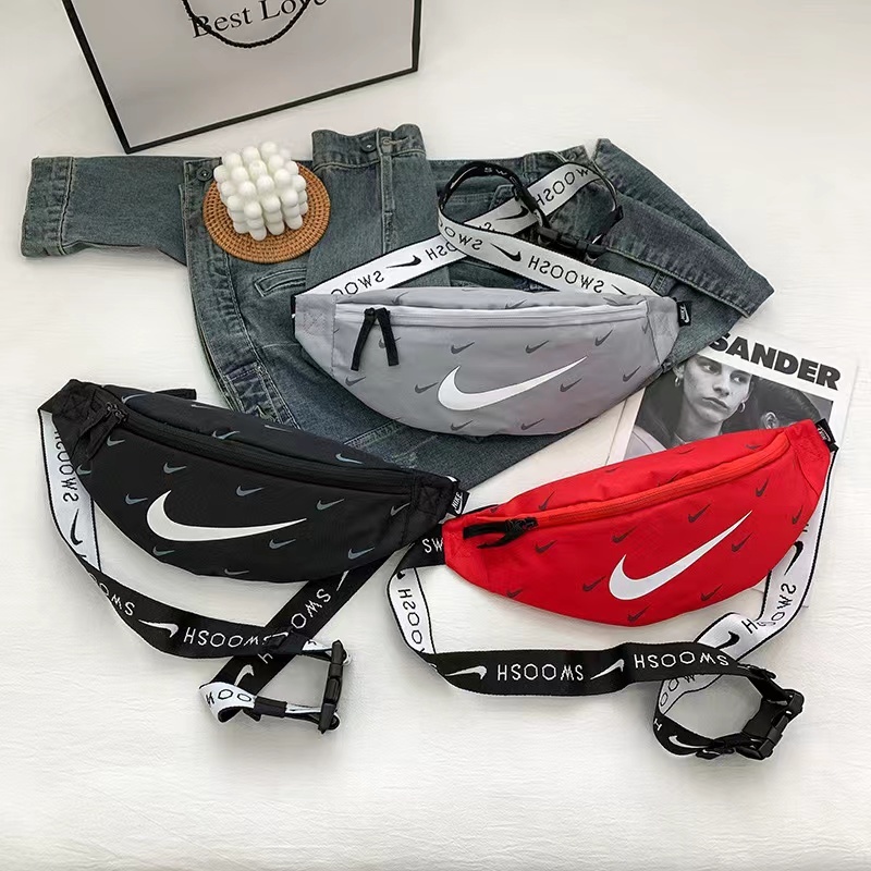 Nikeกระเป๋าคาดเอวกีฬาแฟชั่นลำลองสำหรับบุรุษและสตรีใหม่กระเป๋าคาดหน้าอกอเนกประสงค์ สวยมากพร้อมส่ง