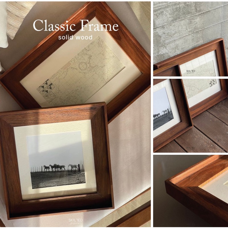 กรอบรูปไม้สักพม่า [classic frame]  by SKILLED ไม้แท้100%