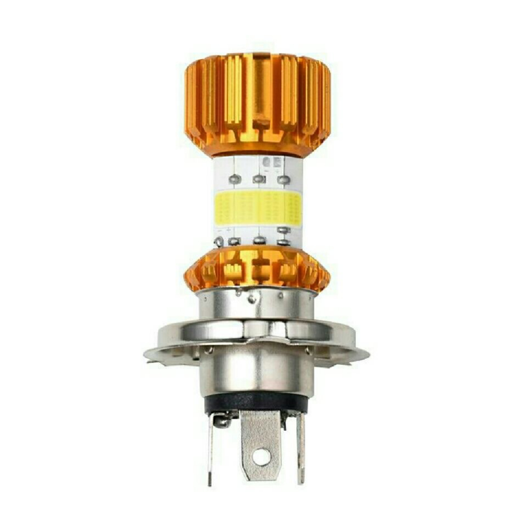 หลอดไฟหน้ามอเตอร์ไซค์ LED แบบแท่ง ขั้วเสียบ3ขา(สว่างเพิ่ม 100%) H4-8ชิป