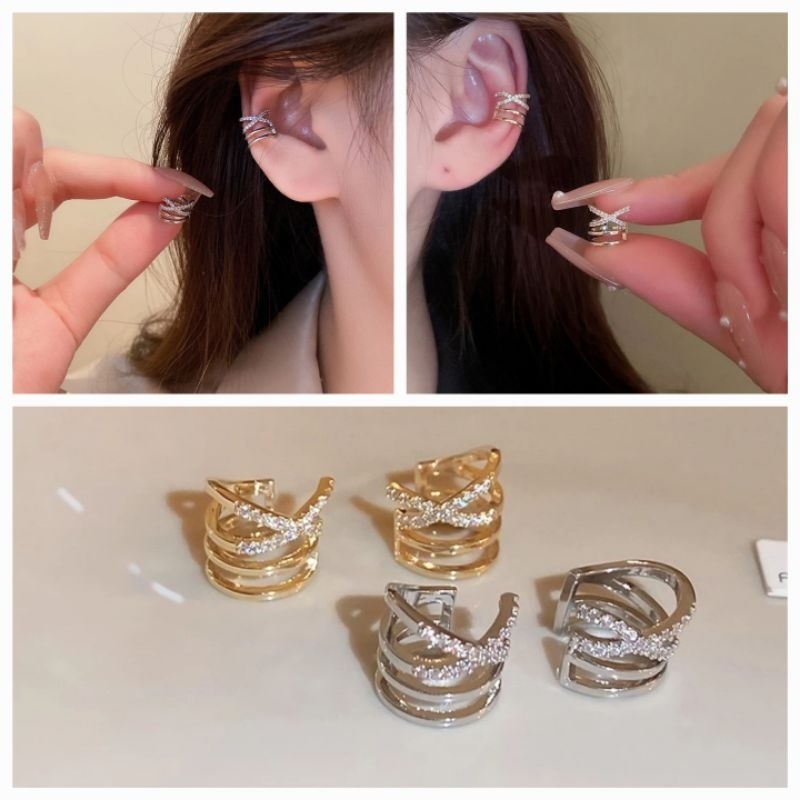 ต่างหูแบบหนีบคริสตัล • Crystal Ear cuff