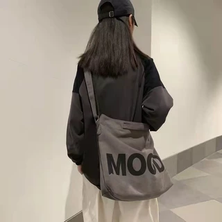 กระเป๋าสะพายข้างผ้าแคนวาส กระเป๋าทรงMessengerสะพายไหล่ แฟชั่นวินเทจ รุ่นMOOD