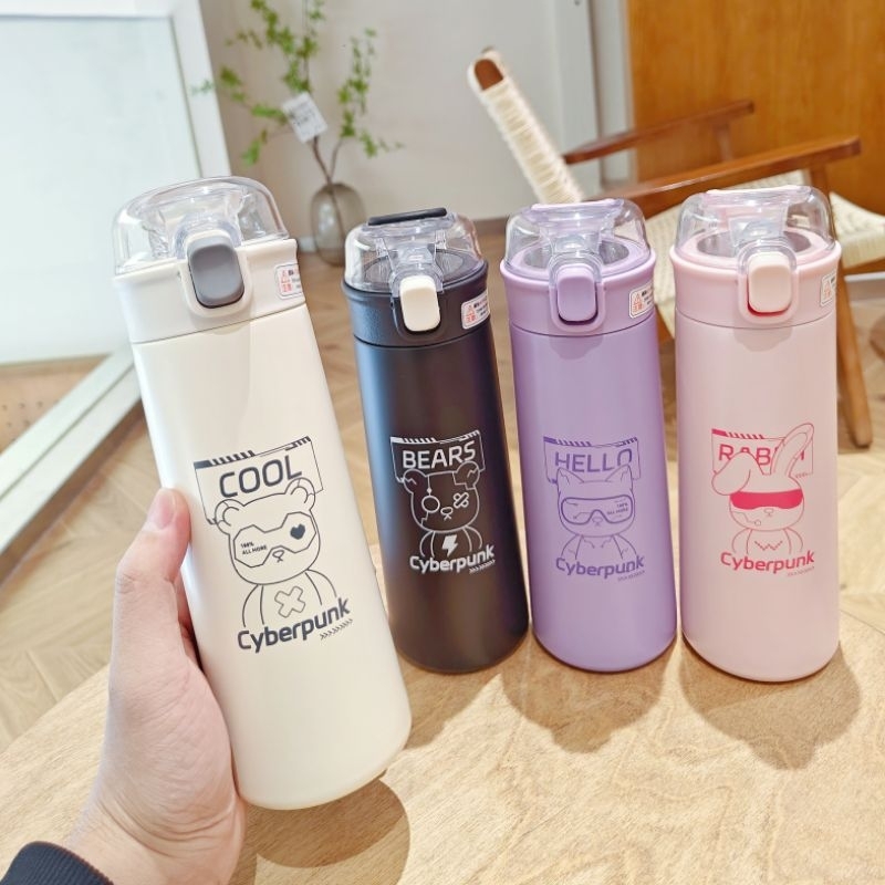 กระติกน้ำเก็บอุณหภูมิความเย็น-ร้อน มีหลอดดูด ขนาด550ml
