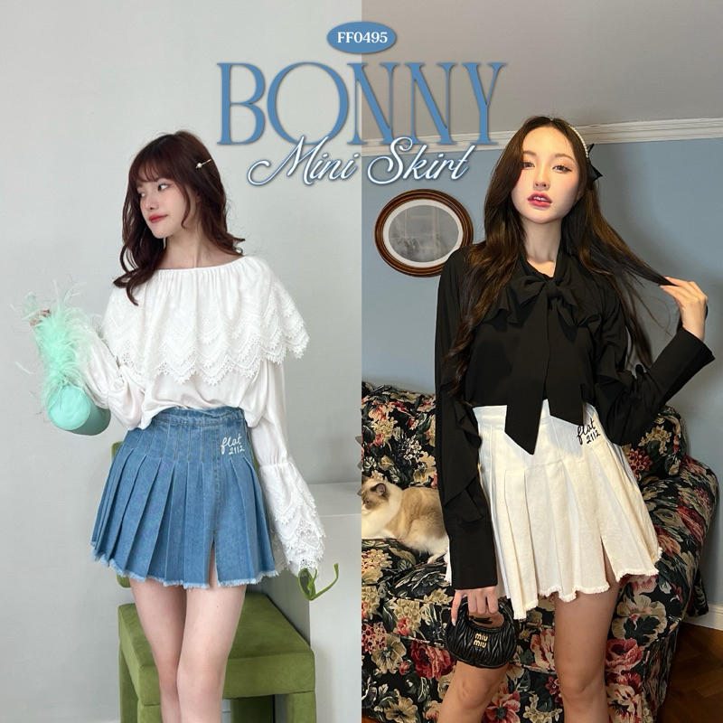 FLAT2112 FF0495 : BONNY MINI SKIRT กระโปรงยีนส์