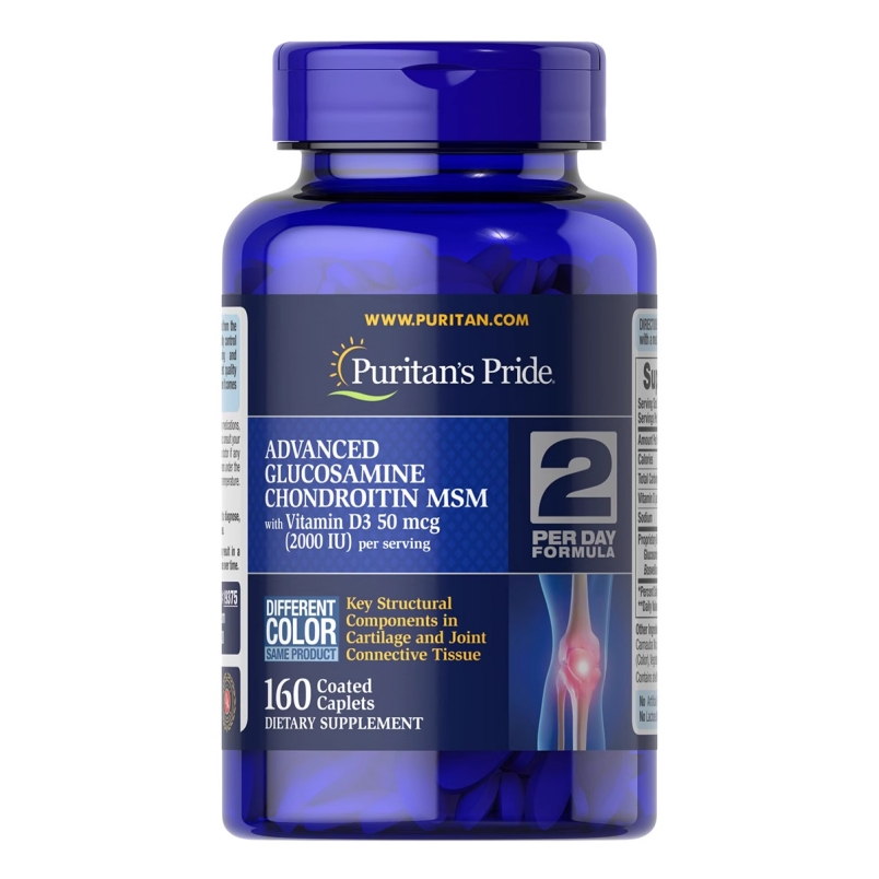 Puritan's Pride Triple Strength Glucosamine 160 Count Vitamin D3 ความแข็งแกร่งสามเท่า กลูโคซามีน วิตามินดี3 160 จำนวน
