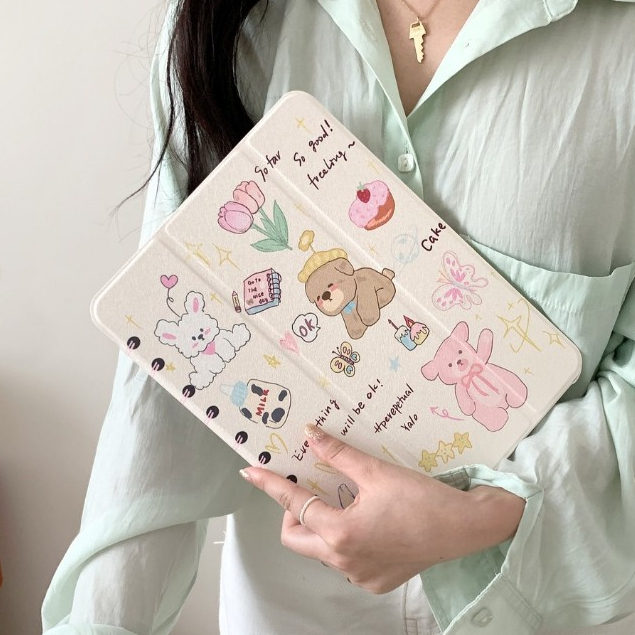 พร้อมส่ง เคสไอแพด Air6 Air8 11 Gen12/11ช่องใส่ปากกาขวา สวนสัตว์น่ารัก notebook AcrylicเคสiPad MINI7 ราคา ถูกที่สุด ดีลบีเคเค แกลเลอรีภาพที่ 3