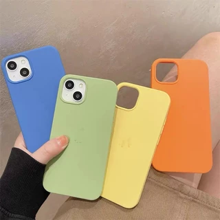 C🇹🇭เคสโทรศัพท์ ใช้สำหรับ iP 14/14 Pro/14 Pro Max Phone PTU Case ลบรอยได้ เคสกำมะหยี่โลโก้ เคสซิลิโค นกำมะหยี่
