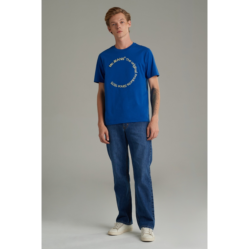 Mc jeans เสื้อยืดผู้ชาย คอกลม สีน้ำเงิน MTSZB53