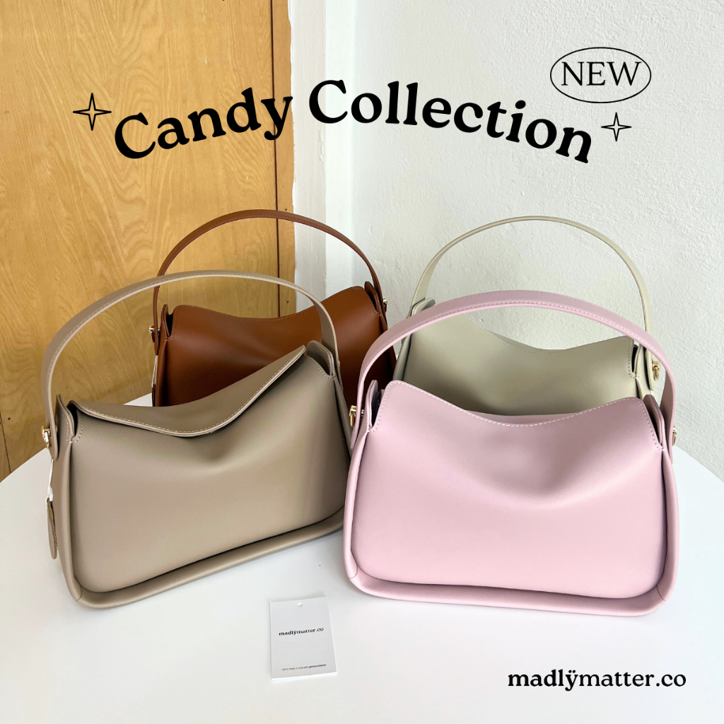 (พร้อมส่ง) กระเป๋าหนังแท้ รุ่น CANDY Bag 5 สี กระเป๋าถือ กระเป๋าสะพาย by @madlymatter.co