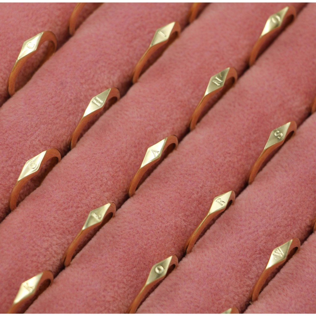 Alphabet Flannel Signet Ring