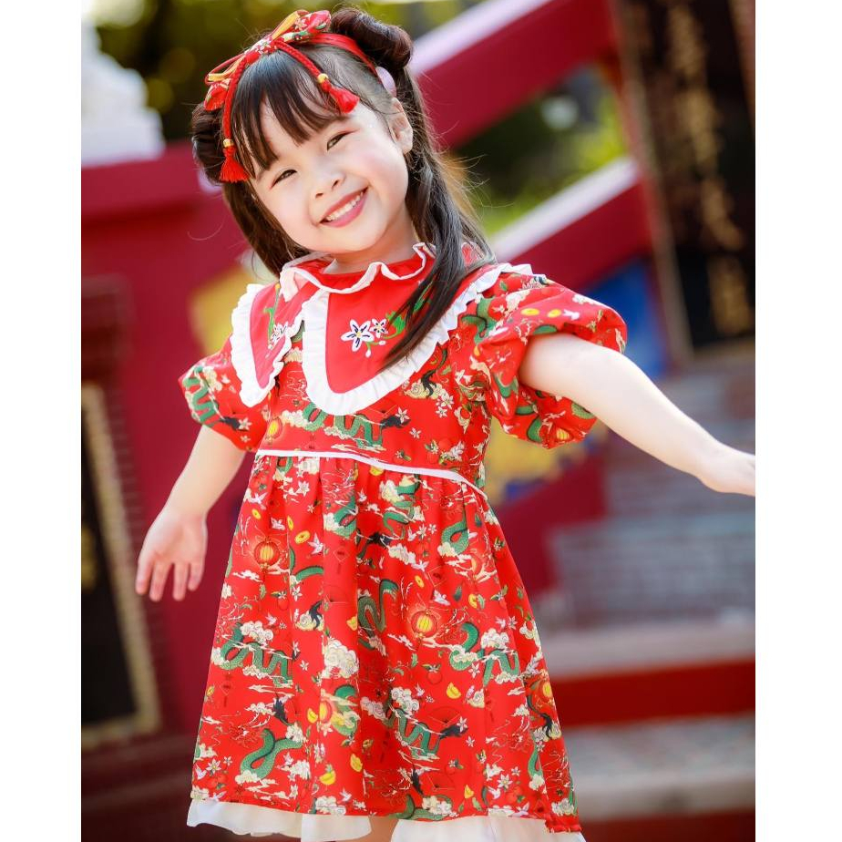 NIKI BEBE - ชุดตรุษจีน เดรสลูกสาวรับทรัพย์ (ต้าเหนิง) ชุดรับอั่งเปา - รูปที่ 2