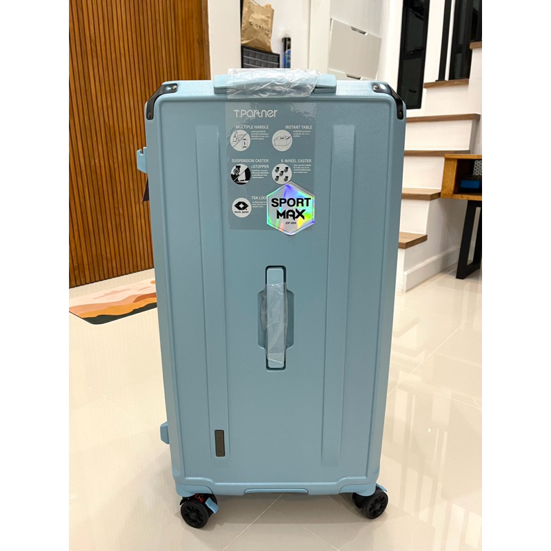 กระเป๋าเดินทาง กระเป๋าเดินทางล้อลาก ทรงถัง รุ่น Sport Max Tpartner สีฟ้า ขนาด 29 นิ้ว มือ 1 อุปกรณ์ค