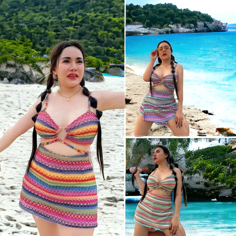 ชุดเชท2 ชิ้น สาวอวบอ้วน อก38-50 กระโปรงฟรี เป็นพันรอบ สวยมาก**รุ่นเชทกระโปรง ผ้าทอ-ผ้าพื้น**