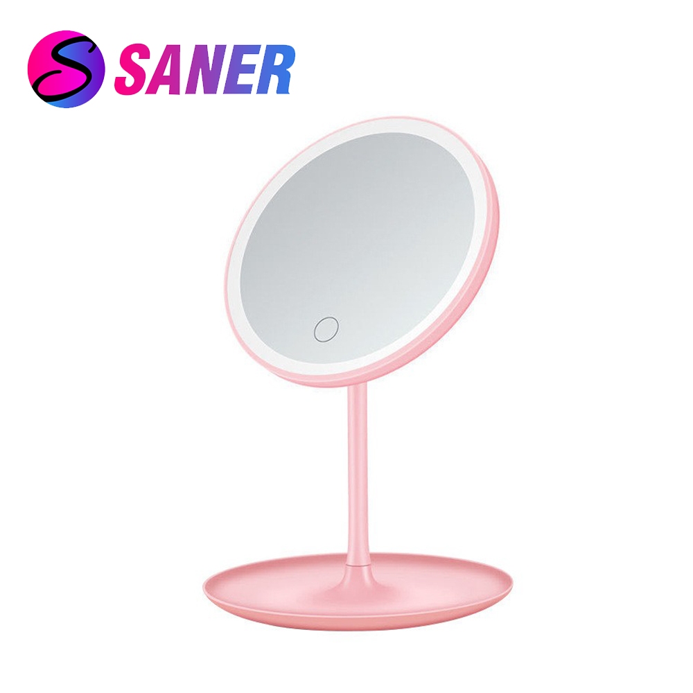 Saner กระจกแต่งหน้าLED กระจกมีไฟLED แต่งหน้าถาดเก็บของ แต่งหน้าLED มีไฟส่องหน้า มีไฟ NO:QC1929