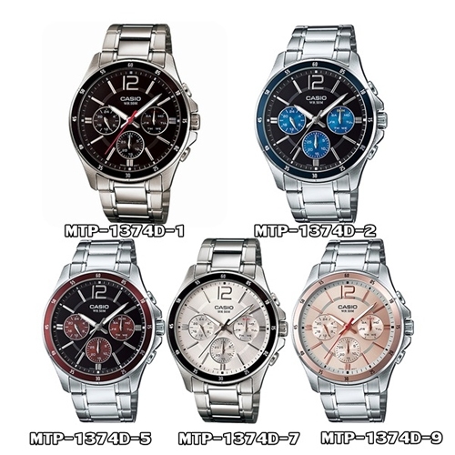 Casio นาฬิกาข้อมือผู้ชาย  รุ่น MTP-1374D,MTP-1374D-1A,MTP-1374D-2A,MTP-1374D-5A,MTP-1374D-7A,MTP-137