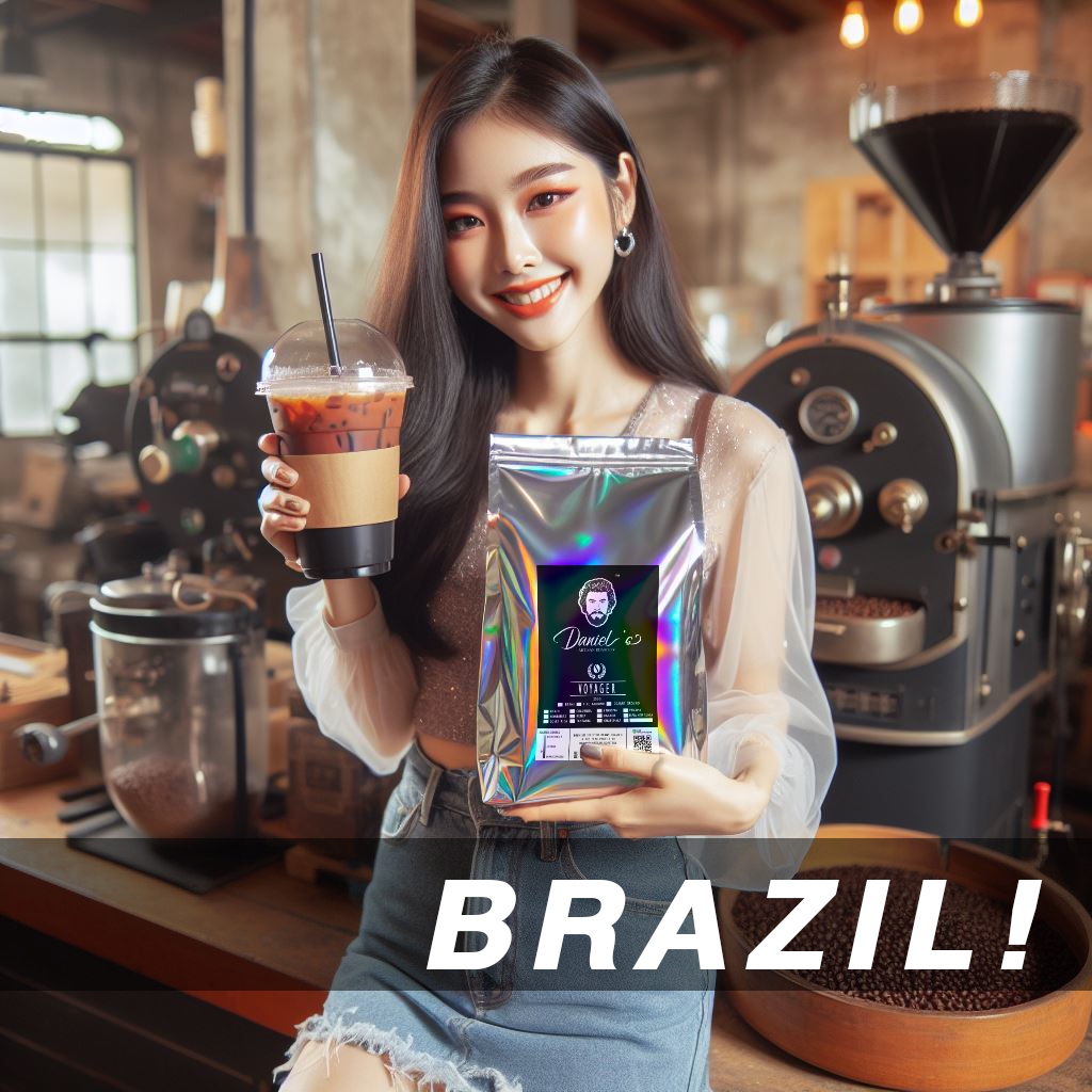 เมล็ดกาแฟ (เมล็ด/บด) บราซิล ขนาด 250 g. คั่วใหม่ หอมหวาน สู้นม จาก Daniel Artisan Roastery Brazil Co