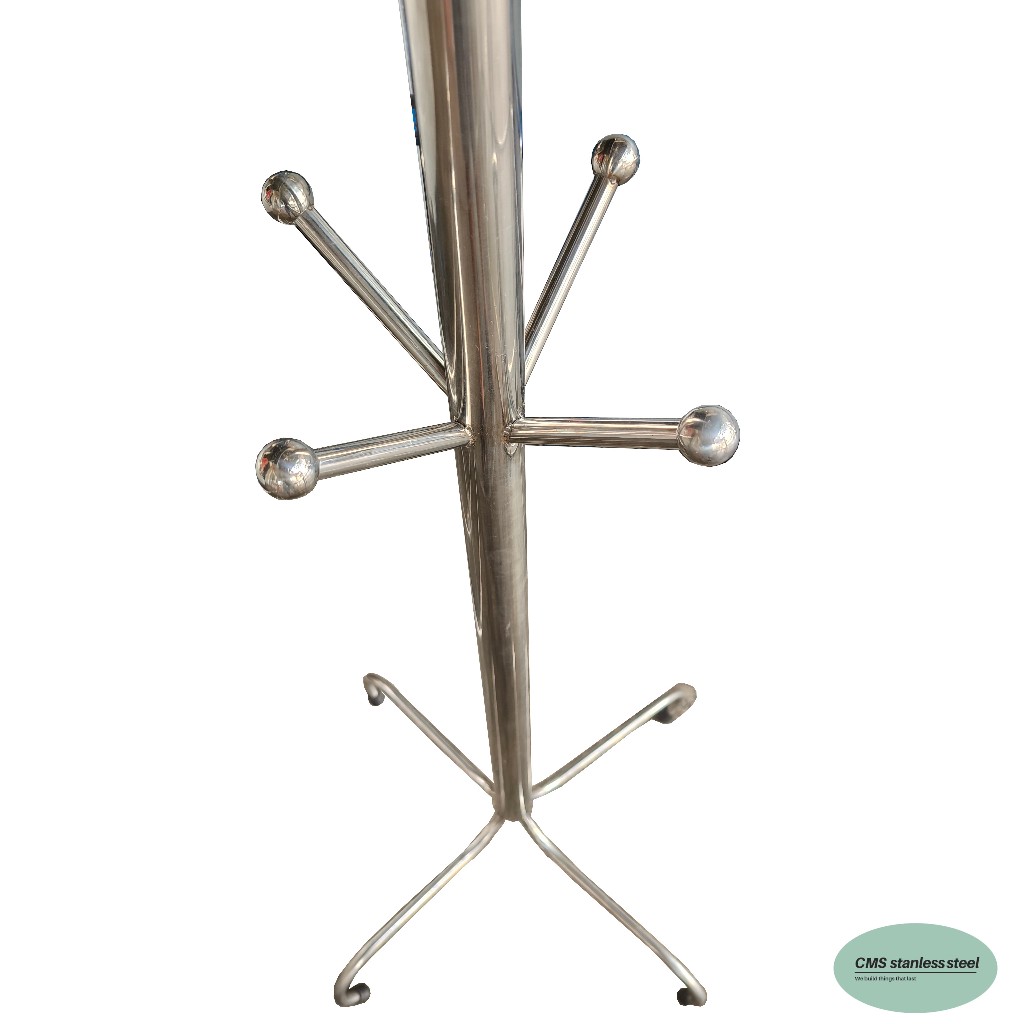 CMS ราวแขวนเสื้อสูทสเตนเลส เสื้อโค้ต แขวนกระเป๋า ทรงต้นไม้ขาตั้ง สแตนเลส ขนาด ความกว้างฐาน 50 ซม. ความสูง 172 ซม. - รูปที่ 2