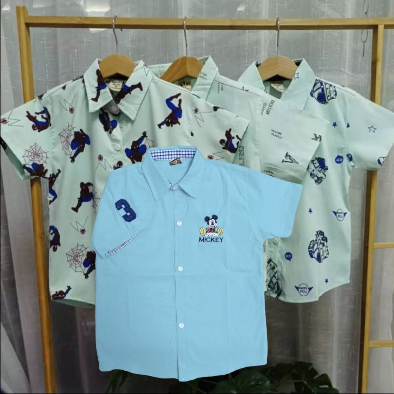 เสื้อเชิ้ตเด็ก แขนสั้น เลือกสีได้แต่คละลาย ราคา ถูกที่สุด ดีลบีเคเค แกลเลอรีภาพที่ 5