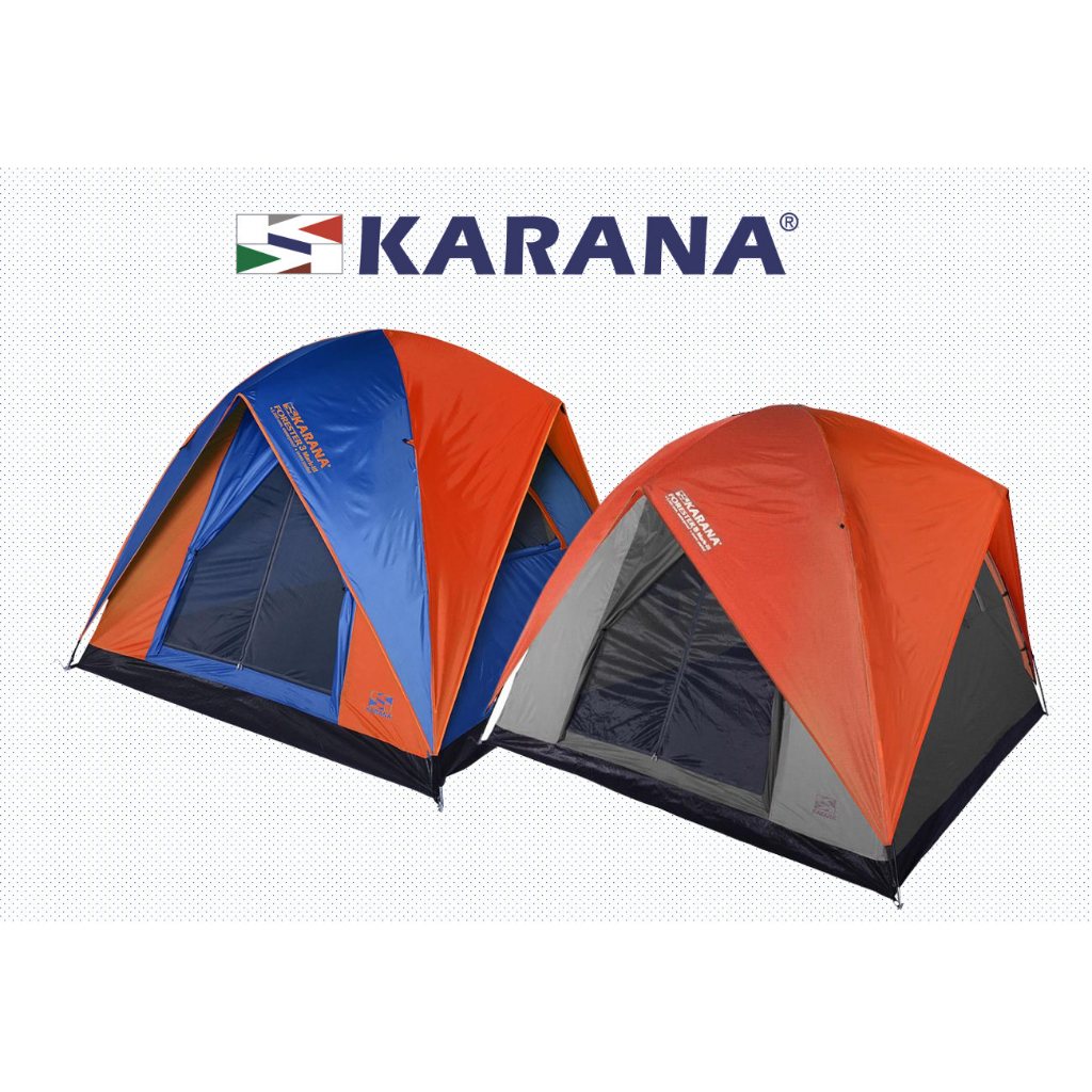 KARANA Forester 3 Mark III Tent เต็นท์คาราน่า ฟอเรสเตอร์ 3 มาร์ค III สำหรับ 3 คนนอน (สีน้ำเงิน/ส้ม)