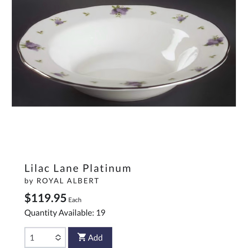 Royal Albert Lilac lane ใหม่มาก ขนาด8“