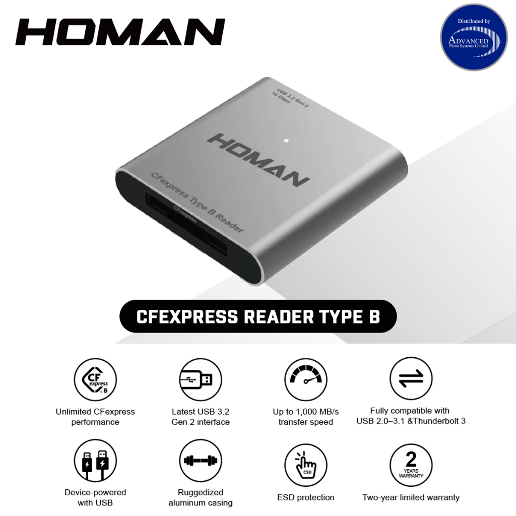 Homan CFexpress Reader Type B การ์ดรีดเดอร์ เครื่องอ่านเมม (รับประกัน 1 ปี)