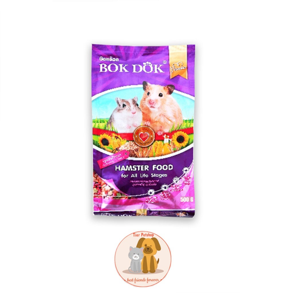 BOKDOK อาหารหนู หนูแฮมสเตอร์ หนูขาว หนูถีบจักร และสัตว์ในตะกูลเดียวกัน 500 g.