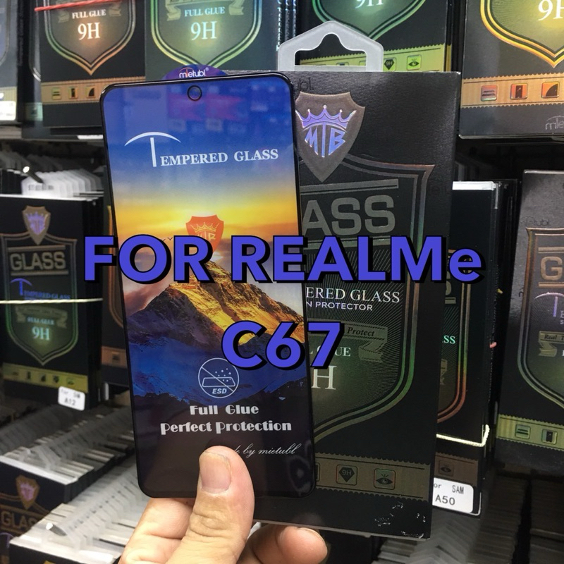 ฟิล์มกระจกเต็มจอ Realme C67(4G)/Realme C67(5G)ฟิล์มกันรอยหน้าจอ ฟิล์มกระจกนิรภัยกันรอย แบบใส เต็มจอ 