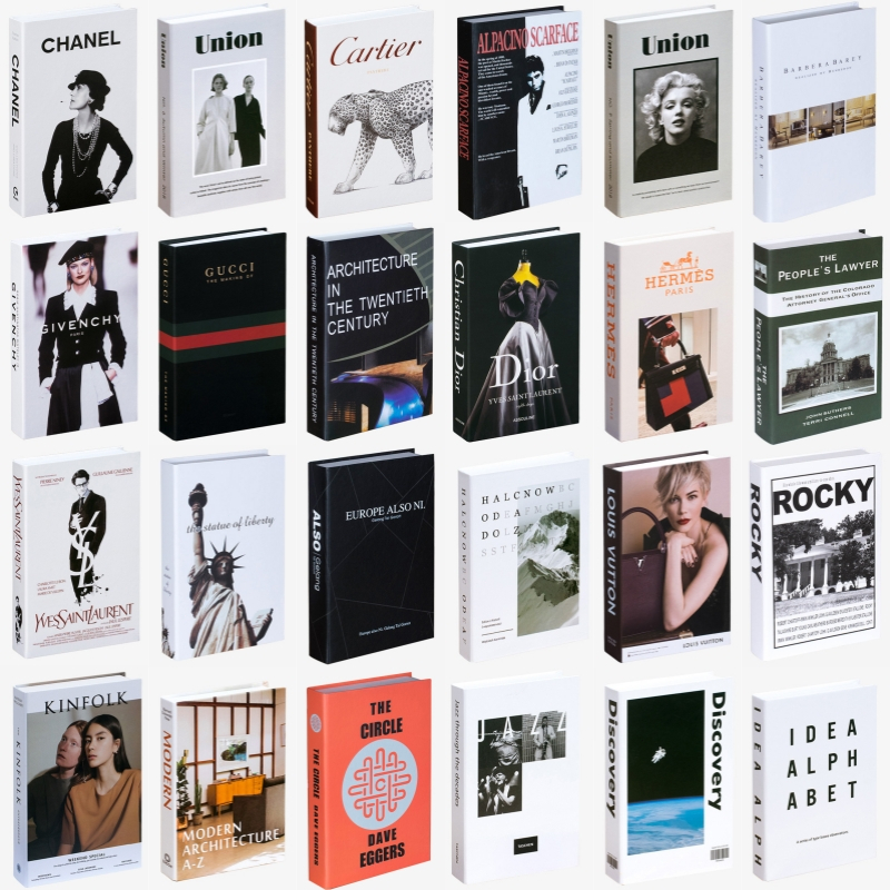 หนังสือปลอม หนังสือแต่งบ้าน พร๊อพถ่ายรูป หนังสือโชว์ หนังสือตกแต่ง หนังสือประดิษฐ์ ดีเทลขอบโค้ง ดลาย ปกแข็ง​ สีสดคมชัด​