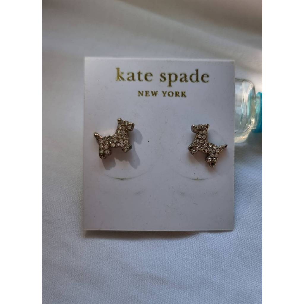ต่างหู Kate Spade New York รูปหมา คริสตัล (มือสอง)