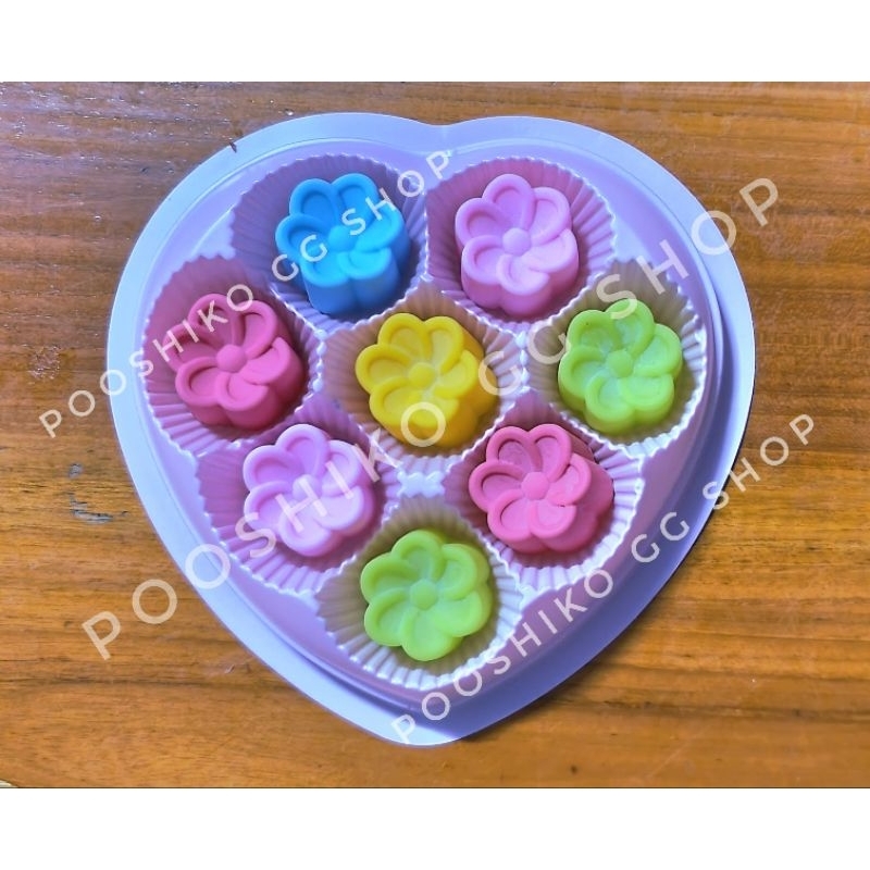 🌈ลิ้งค์งาน พร้อมส่ง ! กล่องขนมรูปหัวใจ 8 ช่อง+ฝาปิด (5ชุด) กล่องขนมพลาสติกนิ่ม กล่องอาลัว วุ้น - รูปที่ 7