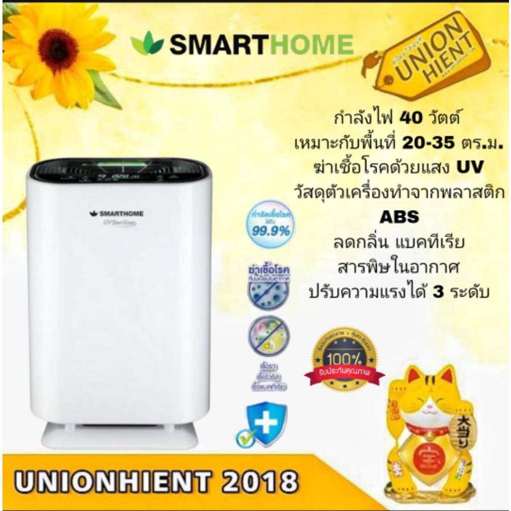 เครื่องฟอกอากาศ SMARTHOME AP-180 (40ตารางเมตร)1ชิ้นต่อ1คำสั่งซื้อ