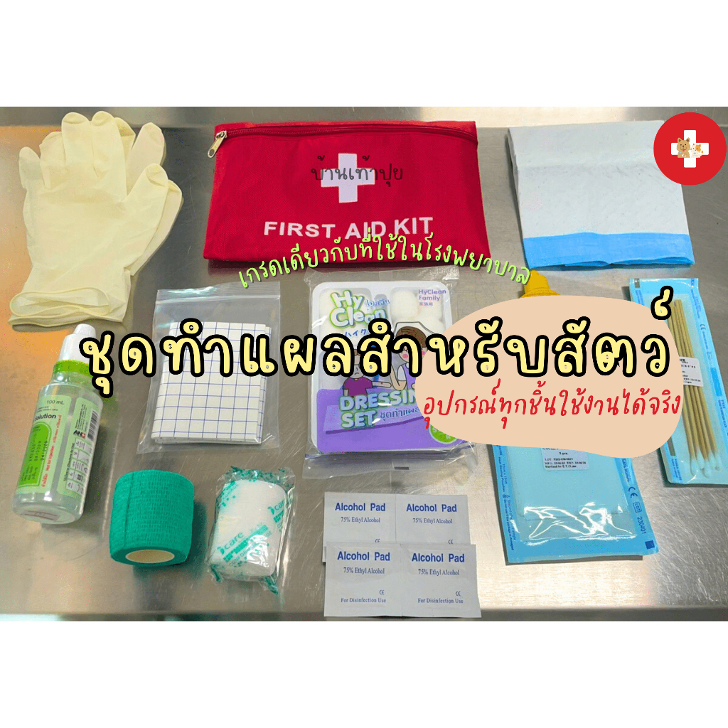 ชุดทำแผลสัตว์เลี้ยง อุปกรณ์ทำแผลหมาแมว ทุกชิ้นใช้งานได้จริง
