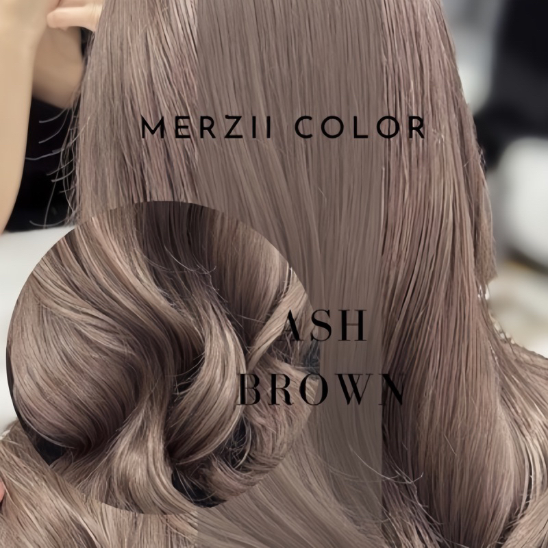 🪵(MERZii Color สีน้ำตาลเทาหม่นเข้ม Ash brown (พื้นผมระดับ5-6 หรือ 10)🪵