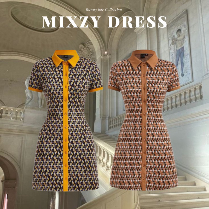 Mixzy Dress | เดรสพิมพ์ลาย คอปกกระดุมหน้า มีครบไซส์