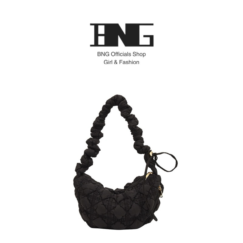 【 พร้อมส่งจากไทย】 [BNG] soft bag หญิงลําลองน้ําหนักเบา กระเป๋าโฮโบ ทรงก้อนเมฆ แนวเ (F0148)
