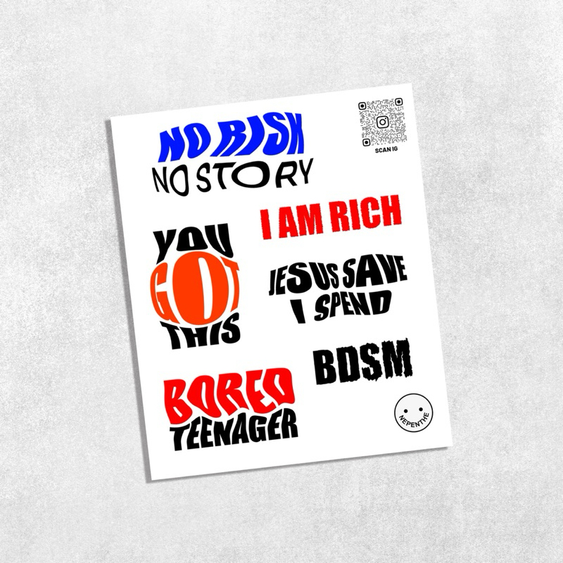 สติกเกอร์ Sticker Nepenthe Text vol.1 กันน้ำ