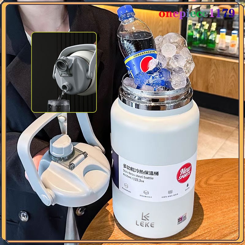 กระติกน้ำยักต์ ขวดน้ำเก็บอุณหภูมิ 4L/4000ml กระติกน้ำเก็บอุณหภูมิ กระติกน้ำเก็บความเย็น เก็บความเย็นได้น LEKE Bottles