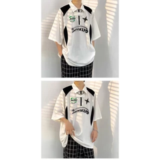 เสื้อยืดโปโล Polo shirt คอปก ทรงหลวม ผู้ชาย ใส่สบาย